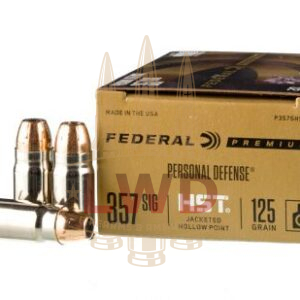 20 Rounds of 125gr JHP .357 SIG Ammo by Federal