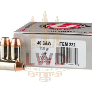 20 Rounds of 150gr JHP .40 S&W Ammo by Underwood