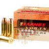 Built off of Randy Brook’s original X-Bullet rifle design, this 44 Mag XPB hollow point ammunition will change the face of handgun hunting forever. Featuring an all copper hollow point design, this bullet is designed to quickly expand to twice its original diameter making this a great load for hunting. With an all-copper bullet design, there is no chance of jacket/core separation that can occur in traditional jacketed bullets with a lead core. As a result, this bullet upon impact provides maximum tissue and bone destruction to provide a quick, humane kill. The nose of this bullet upon entry into tissue immediately peels back into four sharp-edged copper petals. This ammunition is also ideally suited for self-defense as it’s as good as it gets! Barnes ammunition is manufactured in Mona, Utah and is one of the pre-eminent bullet manufacturers that has just recently entered the loaded ammunition business! This cartridge has a barrel twist requirement of 1:20″ or faster.