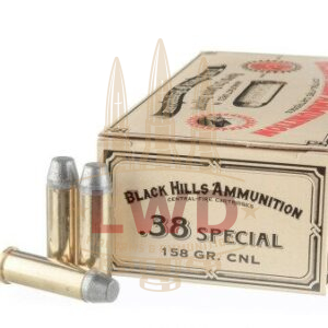 50 Rounds of 158gr CNL .38 Spl Ammo by Black Hills Ammunition