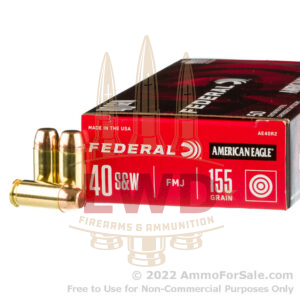 50 Rounds of 165gr FMJ .40 S&W Ammo by Federal