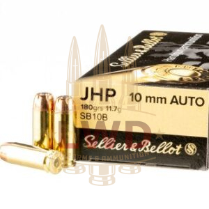50 Rounds of 180gr JHP 10mm Ammo by Sellier & Bellot