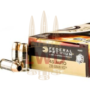 50 Rounds of 230gr HST JHP .45 ACP Ammo by Federal Law Enforcement