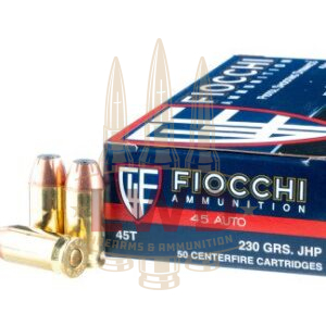 500 Rounds of 230gr JHP .45 ACP Ammo by Fiocchi