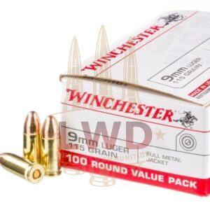1000 Rounds of 115gr FMJ 9mm Ammo by Winchester
