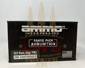 Ammo Inc 223 Remington 223055FMJ-A200 55 Grain Full Metal Jacket 200 Rounds