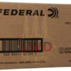 Brand Federal Caliber 223 Remington Model FAE223BKX Bullet Weight 55 Grain Bullet Type Metal Case Reloadable Yes Case Type Brass Rounds Per Box 1000 Rounds Per Bulk Case Muzzle Energy 1282 ft lbs Muzzle Velocity 3240 fps Federal American Eagle Ammunition is designed specifically for target shooting, training and practice. This ammo is loaded to the same specifications as Federal’s Premium loads, but at a more practical price for economical practicing. This ammunition is new production in reloadable brass cases.