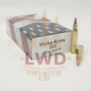 Hicks Arms 223 Rem Ammunition HA223SP55 55 Grain Soft Point 20 Rounds