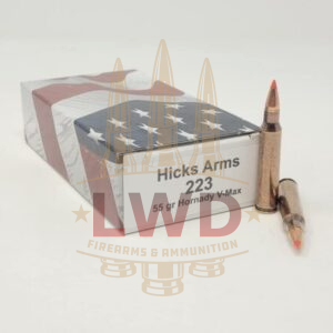 Hicks Arms 223 Rem Ammunition HA223VMAX55 55 Grain Hornady V-Max Tip 20 Rounds