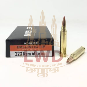 Nosler 223 Rem Ammunition NOS61048 40 Grain Ballistic Tip Lead-Free 20 Rounds