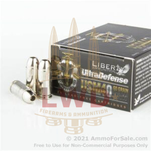 20 Rounds of 60gr SCHP .40 S&W Ammo by Liberty Ultra Defense Ammunition