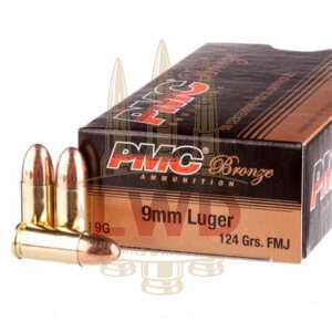 100 Rounds of 124gr FMJ 9mm Ammo